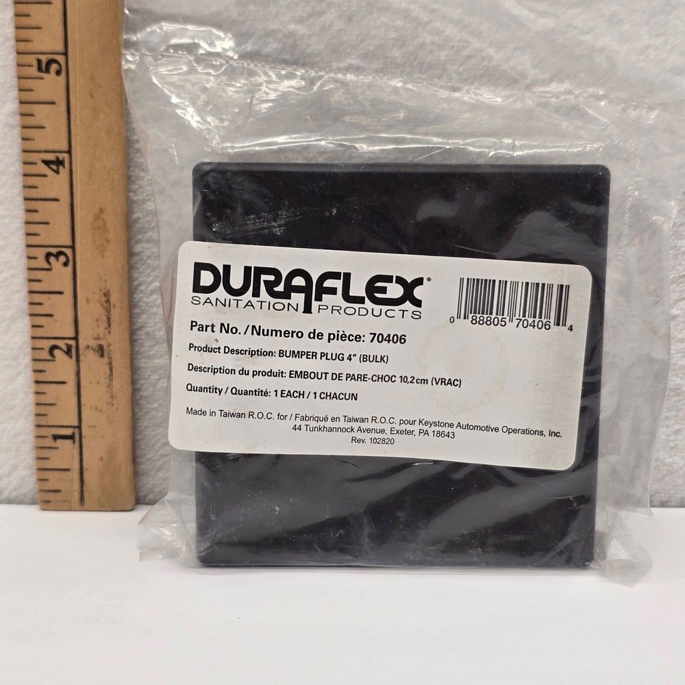 Duraflex 70406 Bumper Plug 4" Black Drain Plug Bulk Sanitation Part